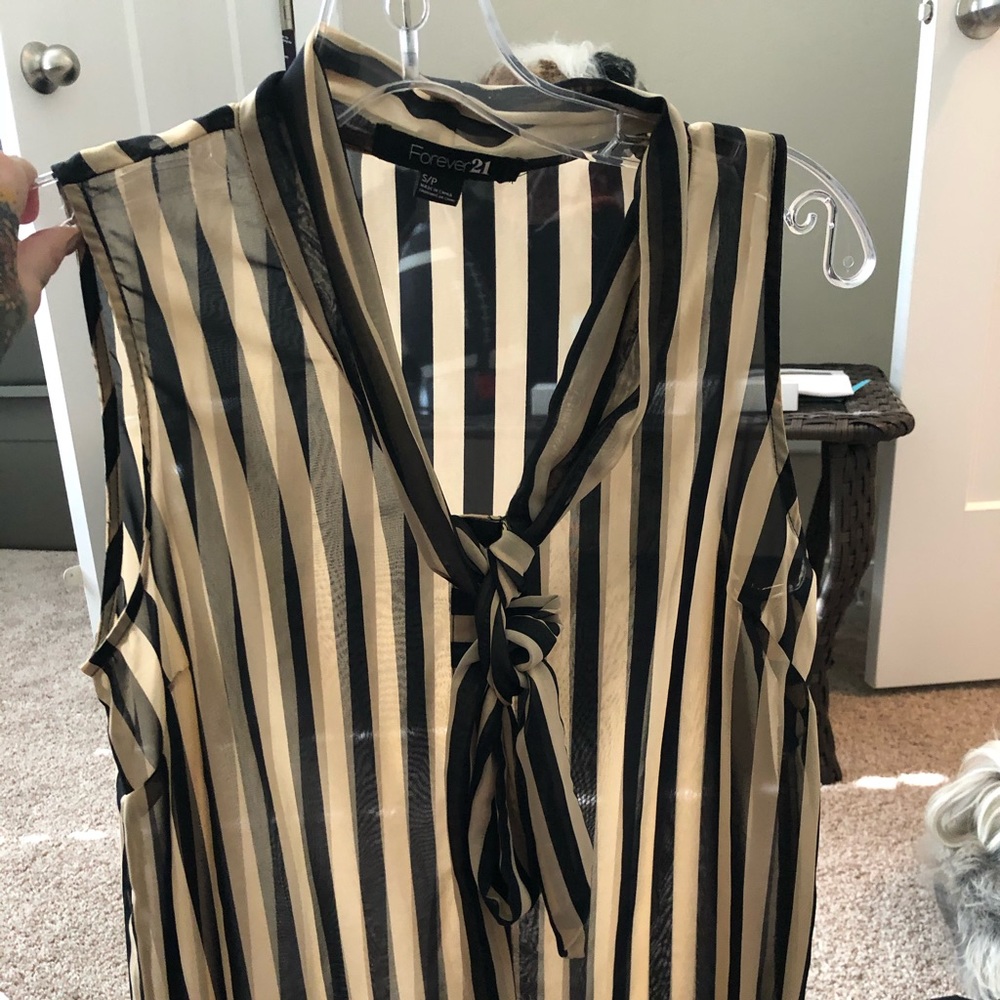 Sheer striped blouse